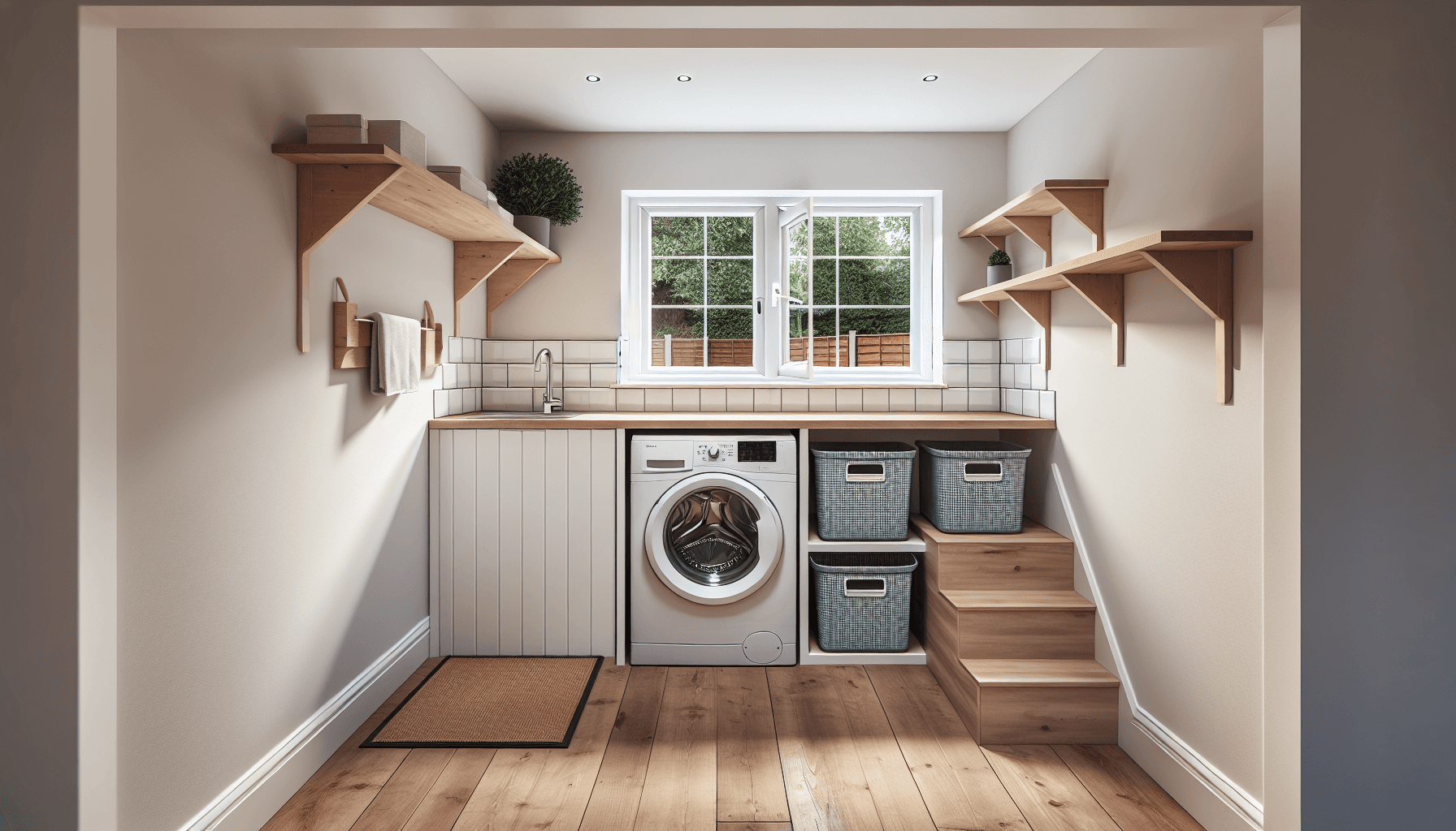 Garage conversion into a modern home office or additional living room